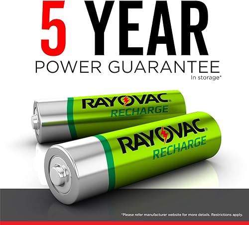 Miniatura 12 de Rayovac Cargador de batería USB, cargador de 8 bahías para baterías recargables NiMH AA y AAA, cargador rápido para baterías con apagado automático