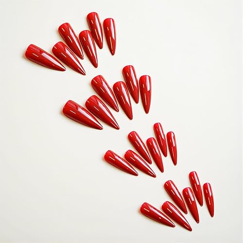 Miniatura 3 de Uñas postizas largas a presión con forma de almendra, uñas postizas acrílicas de color sólido con diseño de espejo de lujo, uñas artificiales de