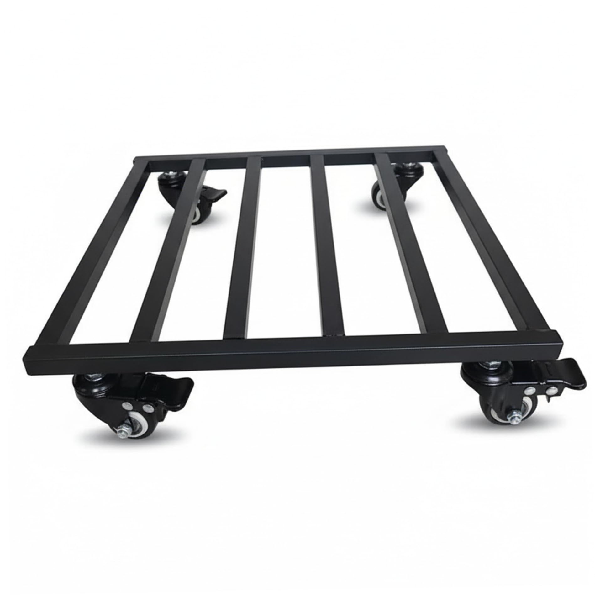 AwnsIMfreien Plant Stand with Wheels, 14 Inch Plant Caddy with Wheels, Heavy Duty Metal Rolling Stand with Lockable Casters for Large Pots, Indoor & Outdoor, Black, Rollers with