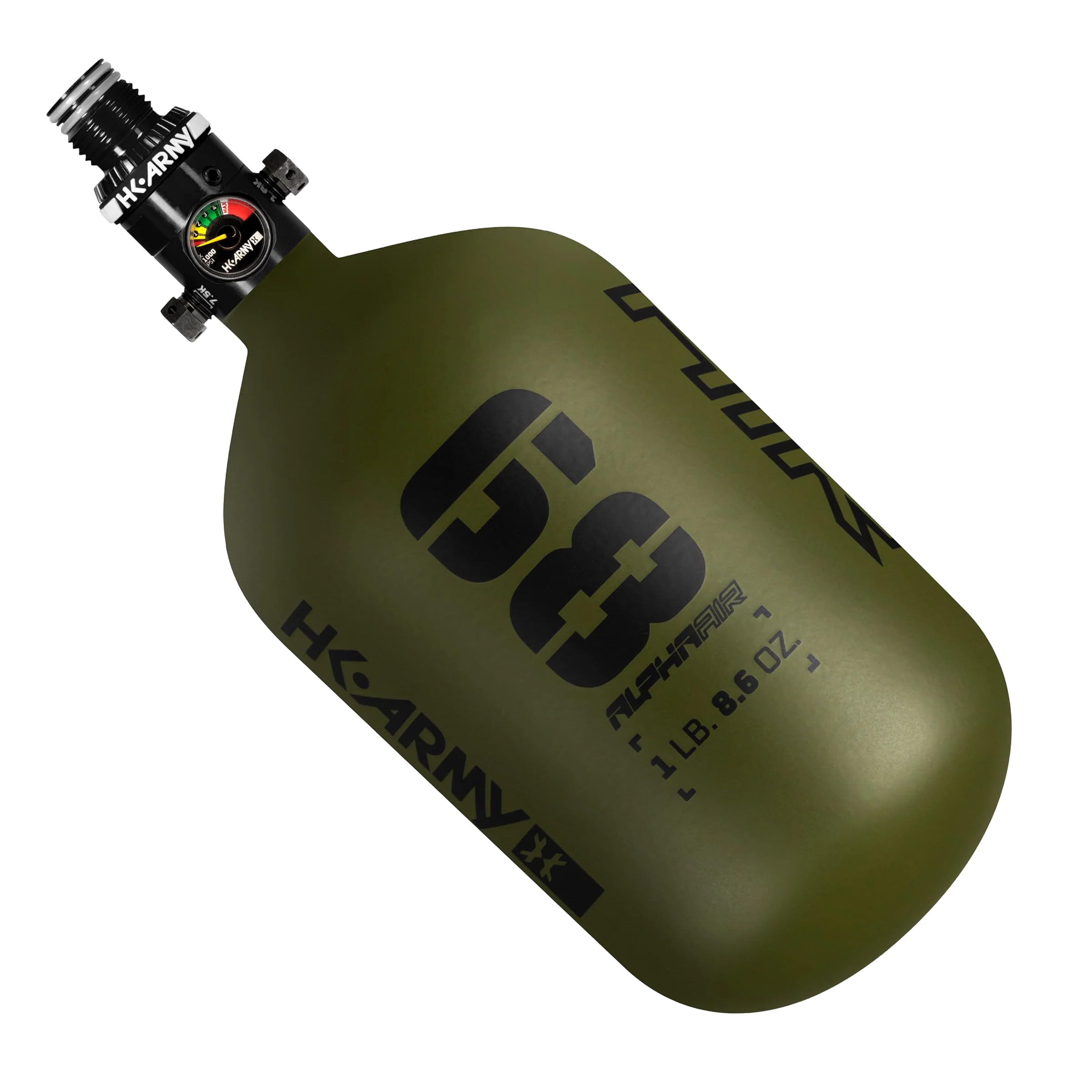 HK Army HPA Paintball Tank - Lightweight Alpha Air Carbon Fiber Compressed Air Tank - 15ci/48ci/68ci/77ci/88ci/99ci - 4500 psi