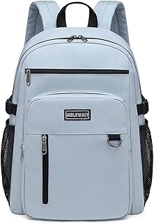 Lohol Lightweight Backpack for Teen Girls Boys, Durable Bookbag with 7 Pockets for School Travel (Blue)