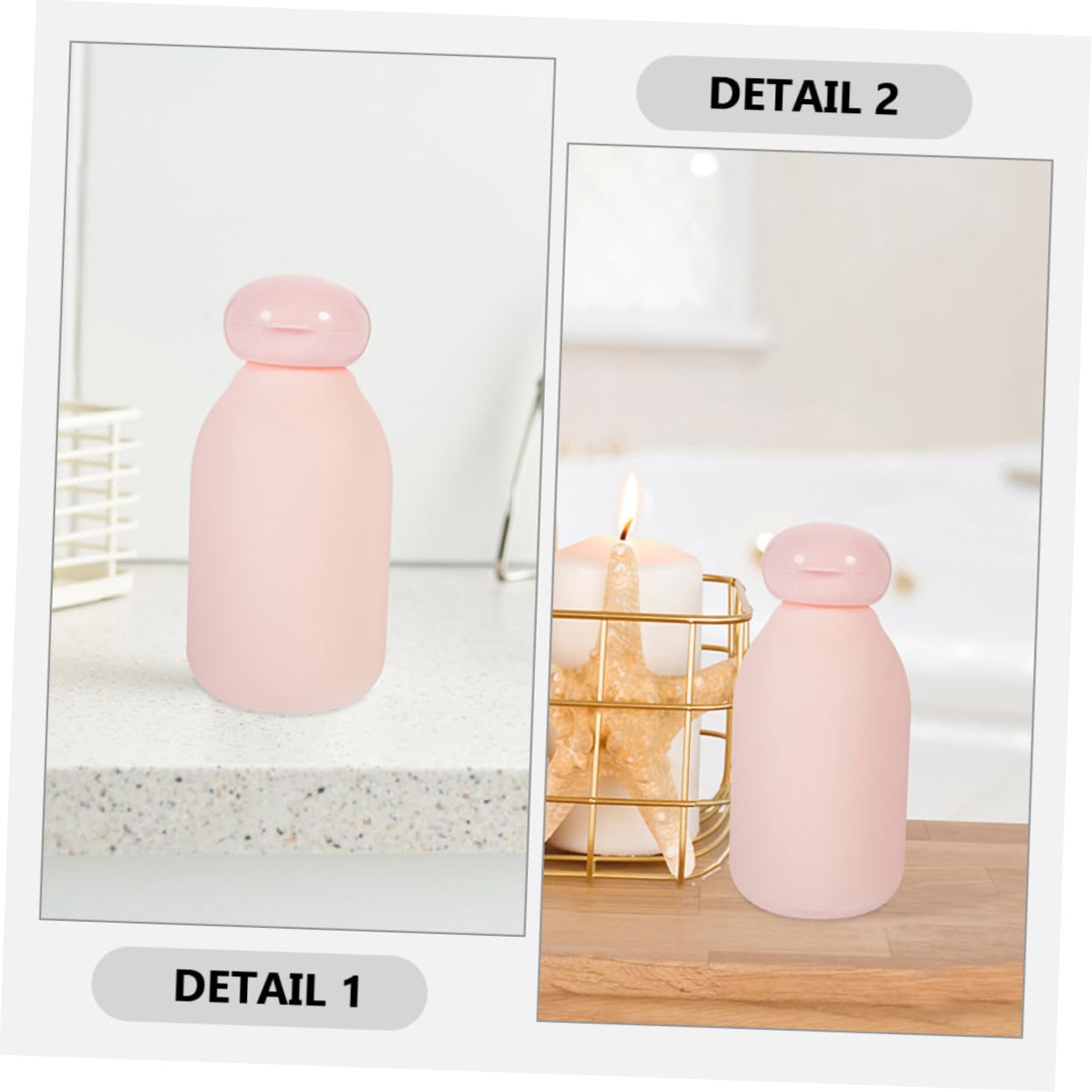 4pcs 100ml Pink PE Travel Size Squeeze Shampoo Bottles image 3