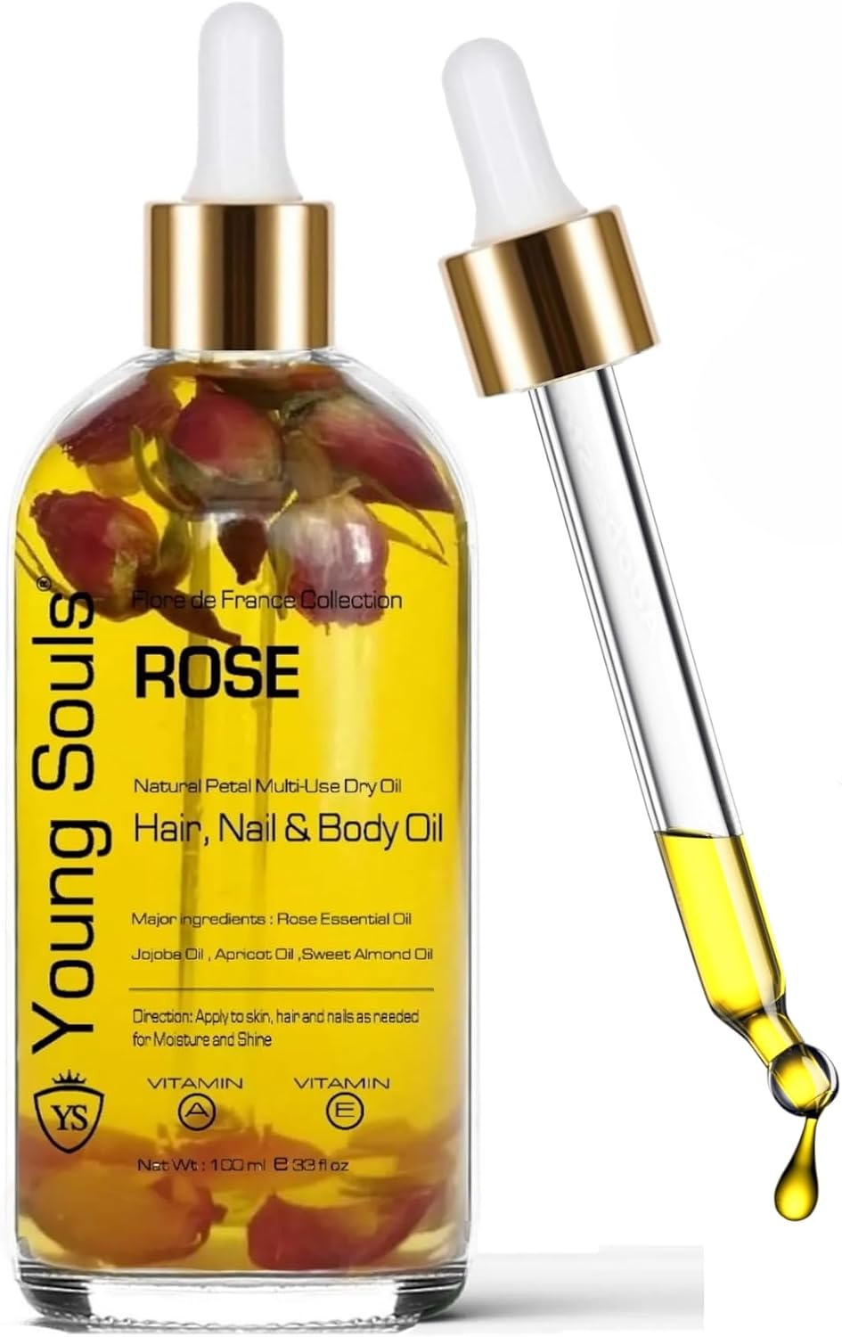 Young Souls Aromatherapy Rose Multi Use Oil Gül Yüz Saç Tırnak & Vücut Bakım Kuru Yağ 100 ml