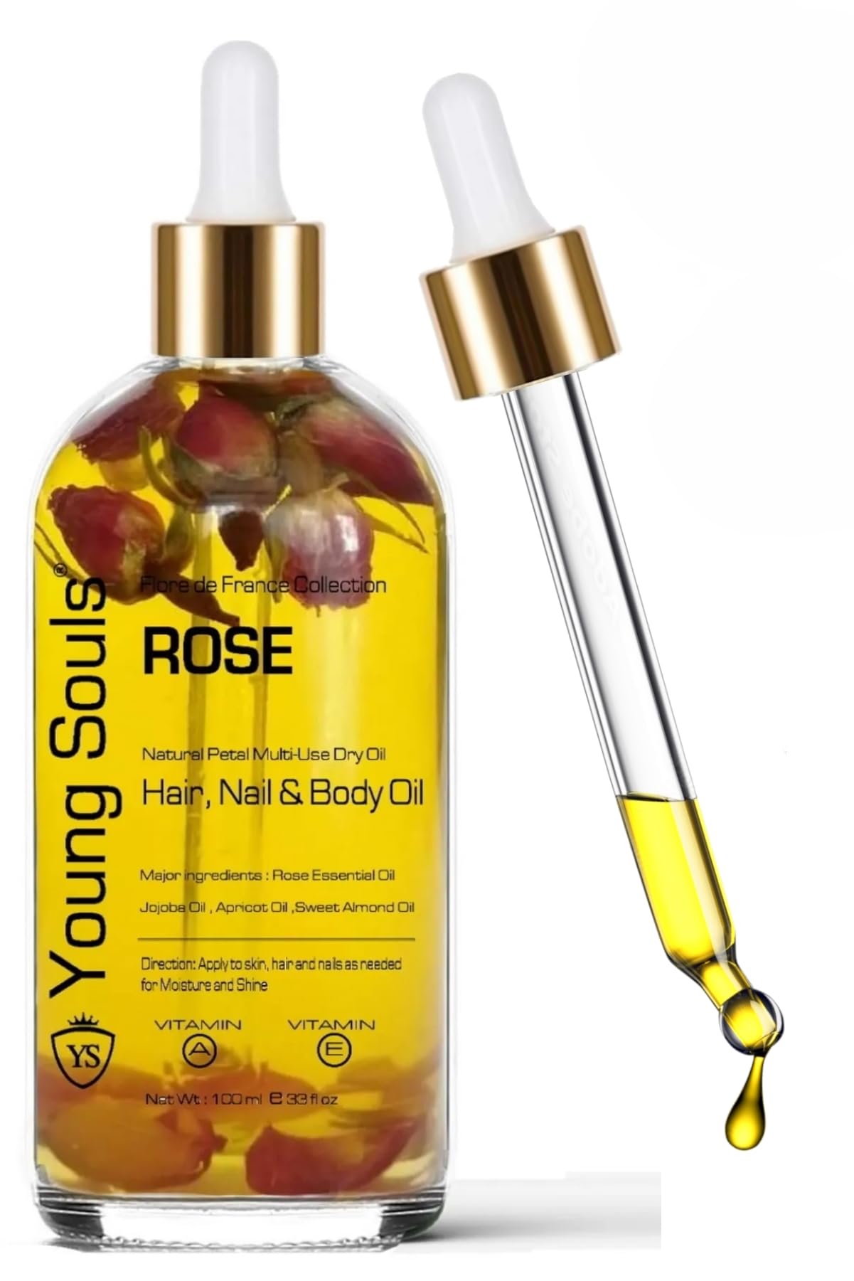 Young Souls Aromatherapy Rose Multi Use Oil Gül Yüz Saç Tırnak & Vücut Bakım Kuru Yağ 100 ml