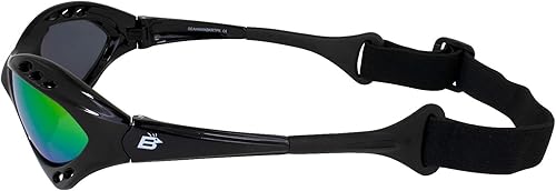 Miniatura 3 de Birdz Gafas de sol Seahawk polarizadas acolchadas 2 pares con correa para deportes acuáticos, surf, kayak, jetski, negro con lentes de espejo rosa y