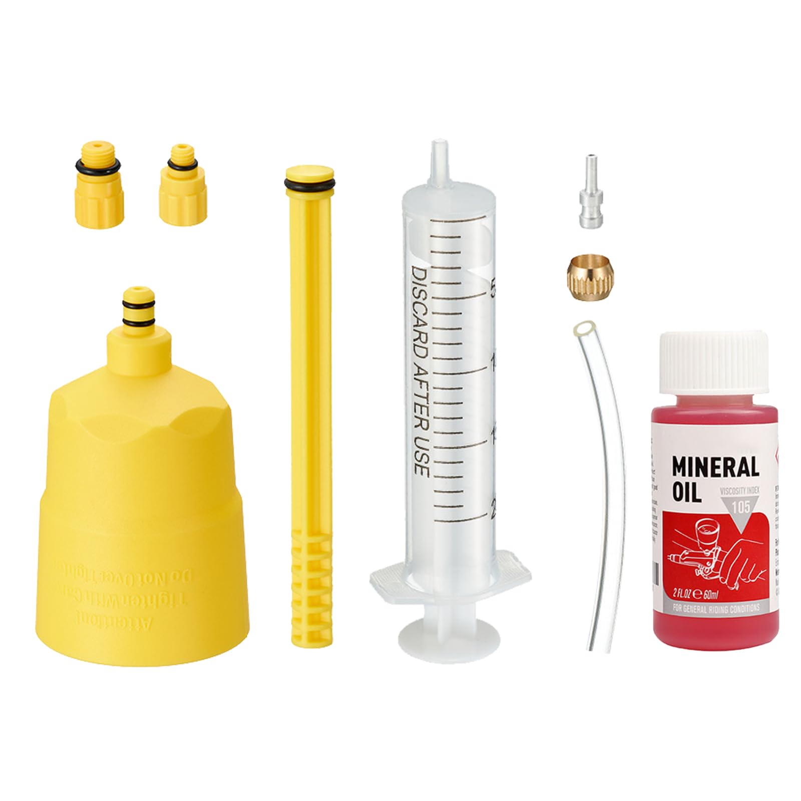 Kit Purgado Frenos,Kit de Purga de Freno para Bicicleta,para Shimano, Tektro, Magura,Gama de Frenos de Disco Hidráulicos,Incluido Líquido de Freno Mineral (60ml)