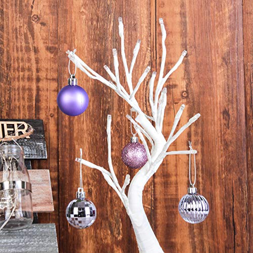 Qinying Christmas Plastic Balls Decoration Colorful Ornaments Set Festival Home Party Decors Xmas Tree Hanging Pendant Included Hang Rope 41Pc 1.57In Lavender #TOP7