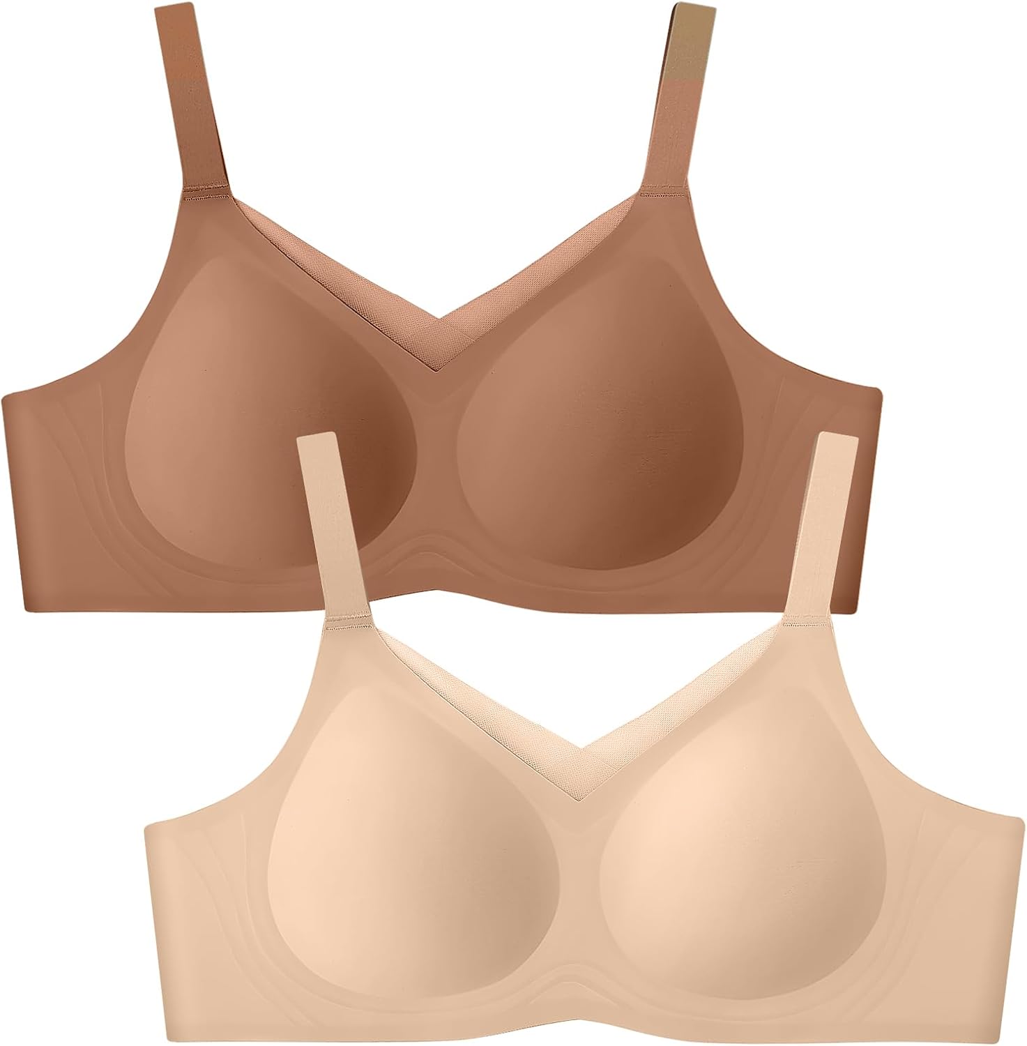 Lace V Seamless Bras for Women No Underwire Bralettes Push Up Wireless Supportive Full Coverage Everyday Bras
