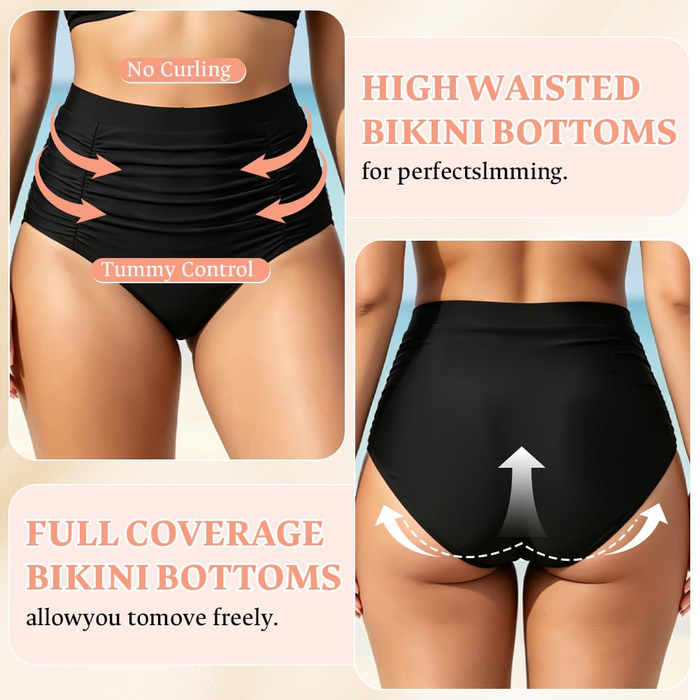Majtki bikini damskie z wysokim stanem, majtki z wysokim stanem, bikini na dół, spodnie kąpielowe z płaskim brzuchem, damskie stroje kąpielowe, majtki bikini z wysokim stanem, bikini z marszczonym