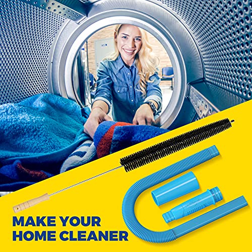 Holikme Dryer Vent Cleaner Kit Clothes Dryer Lint Vent Trap Cleaner Brush & Refrigerator Coil