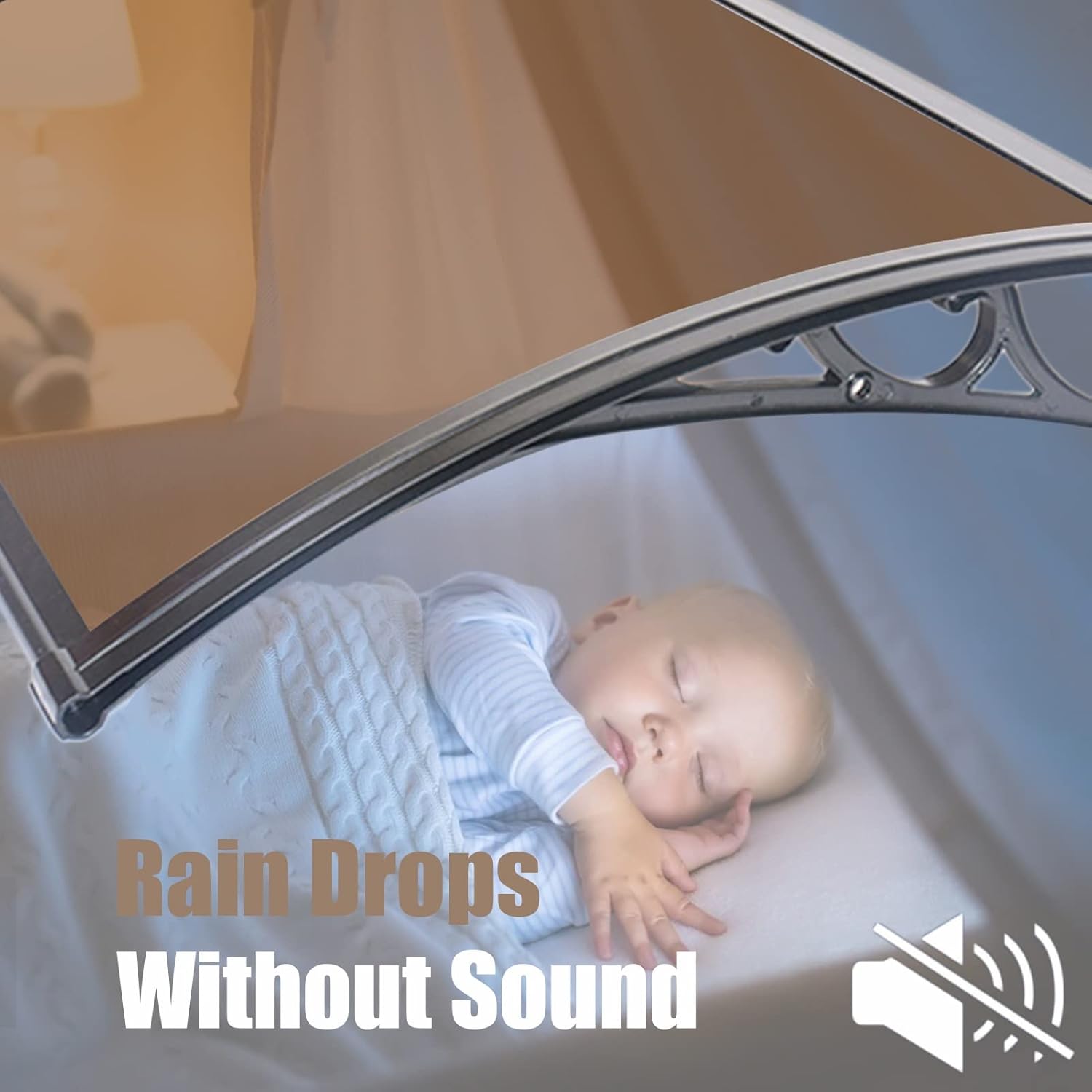 Translucent Front Door Window Canopy Awning, Polycarbonate Rain Shelter with Aluminium Frame, Sun Rain Protection Porch Outdoor Awning Canopies (Color : Brown, Size : 60cmx120cm-1pc)