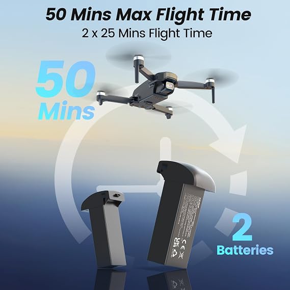 WeFone Drones with Camera for Adults 4k, WF31 GPS RC Drone FPV Foldable Quadcopter for Beginner with Brushless Motor, 5G Wi-Fi Transmission, Auto Return, Follow Me, Waypoints, 50 Min Flight Time