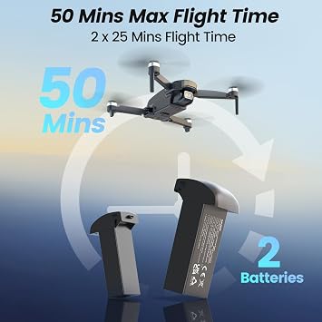 WeFone Drones with Camera for Adults 4k, WF31 GPS RC Drone FPV Foldable Quadcopter for Beginner with Brushless Motor, 5G Wi-Fi Transmission, Auto Return, Follow Me, Waypoints, 50 Min Flight Time