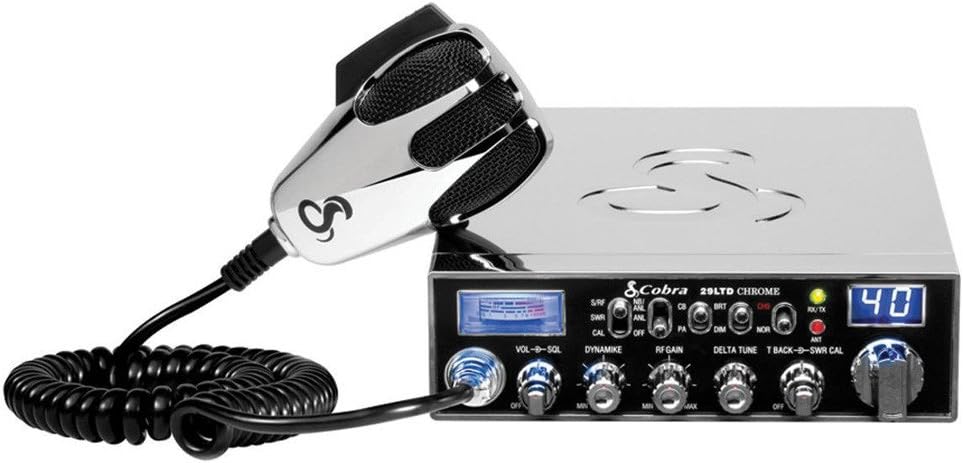 Cobra 29LTDCHR Professional CB Radio – Emergency Radio, Travel Essentials, Chrome, Talk Back, Instant Channel 9, 40 Channels, SWR Calibration , Black