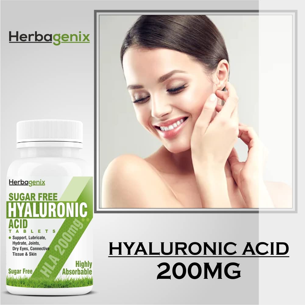 Hyaluronic Acid Supplements Tablets With Hyaluronic Acid, L-Glutathione, Biotin, Vitamin E, C, D & Grape Seed Powder Extract For Skin Radiance & Elasticity For Women & Men- 60 — Amazon image 6