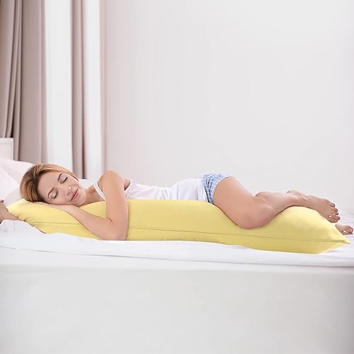 Miniatura 5 de UXcell Funda de almohada corporal de microfibra suave con cierre de cremallera, funda de almohada larga para poliéster de 90 GSM, cuerpo dorado (20