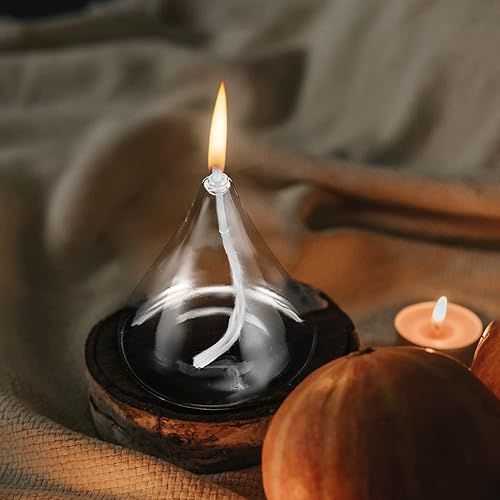 Miniatura 7 de Zerodeko Linterna de aceite de vidrio Lámpara de vela recargable Vela de aceite en forma de vidrio de borosilicato de emergencia s lámpara de
