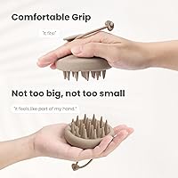 Vista 6 de AIMIKE Cepillo de champú masajeador de cuero cabelludo, 100% silicona suave, cepillo exfoliante para el cuero cabelludo para eliminar la caspa