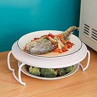 Vista 9 de Cabilock 3 unids microondas placa apilador plástico multifuncional microondas rack bandeja con mango accesorios de equipo de cocina