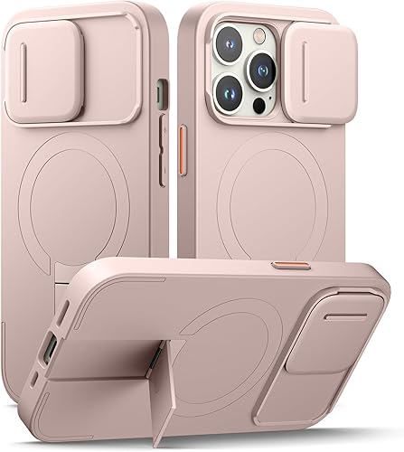 Miniatura 65 de SURITCH Funda para iPhone 14 Pro Max con cubierta magnética para cámara deslizante y soporte ajustable, compatible con MagSafe, funda protectora