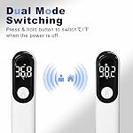 Thermomètre infrarouge numérique pour adultes et enfants avec alarme de fièvre, grand LED Chiffres, haute précision, 1s Thermomètre pour bébé à lecture précise et rapide