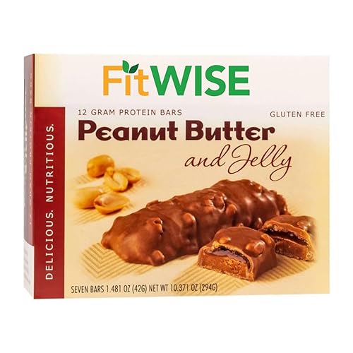 FITWISE - Barras de alta capa de proteínas, 0.51 onzas de proteína, bajas en calorías, bajas en grasas, bajas en colesterol, sin aspartamo, barra de