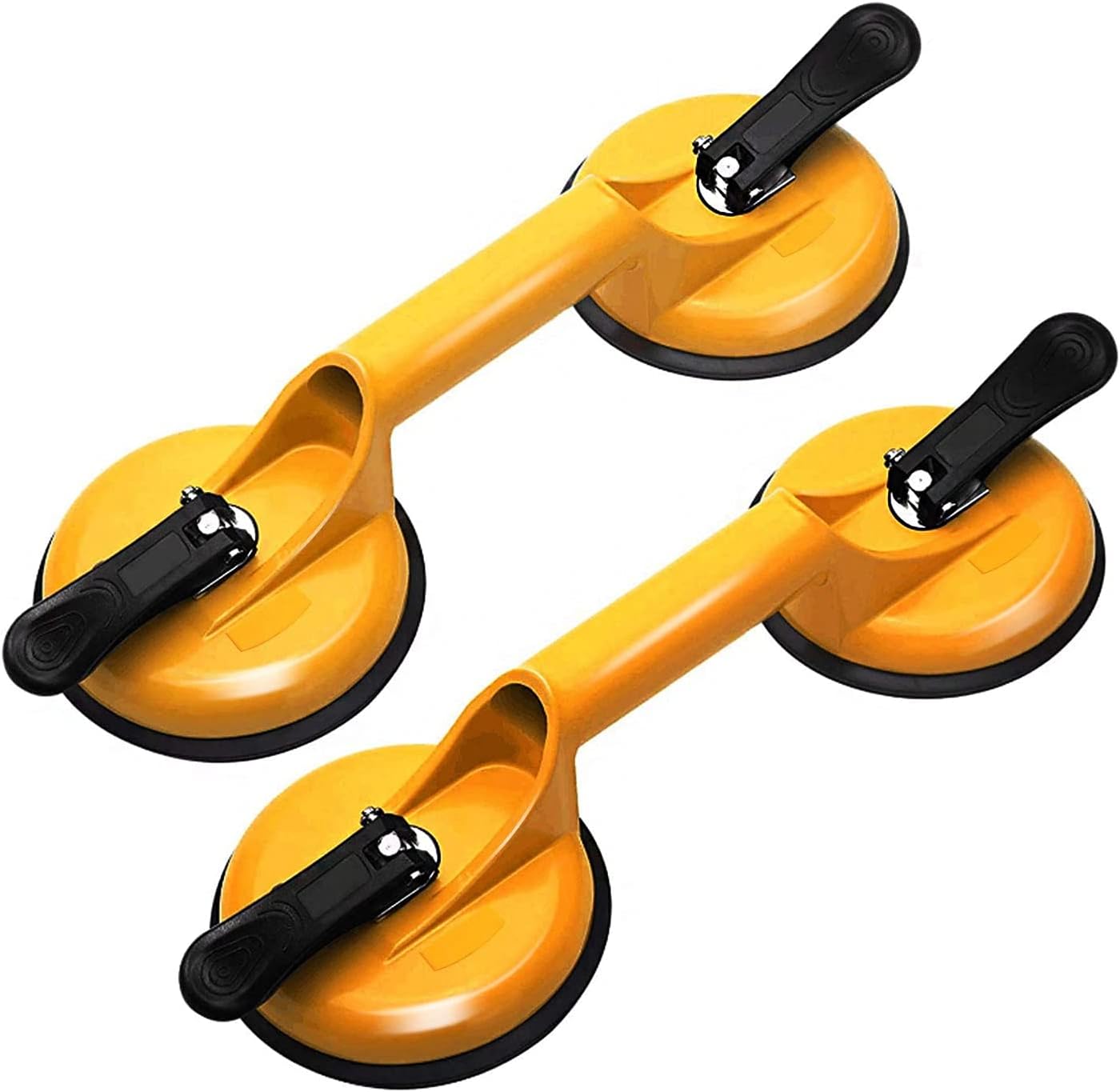 Glass Lifting Suction Cups Heavy Duty Vacuum Aluminum Alloy Handle Holder to Lift Large Glass/Floor Gap Fixer/Tile Lifter/Moving Window, Mirror/Windshield Removal (2 Pack) Multicolour