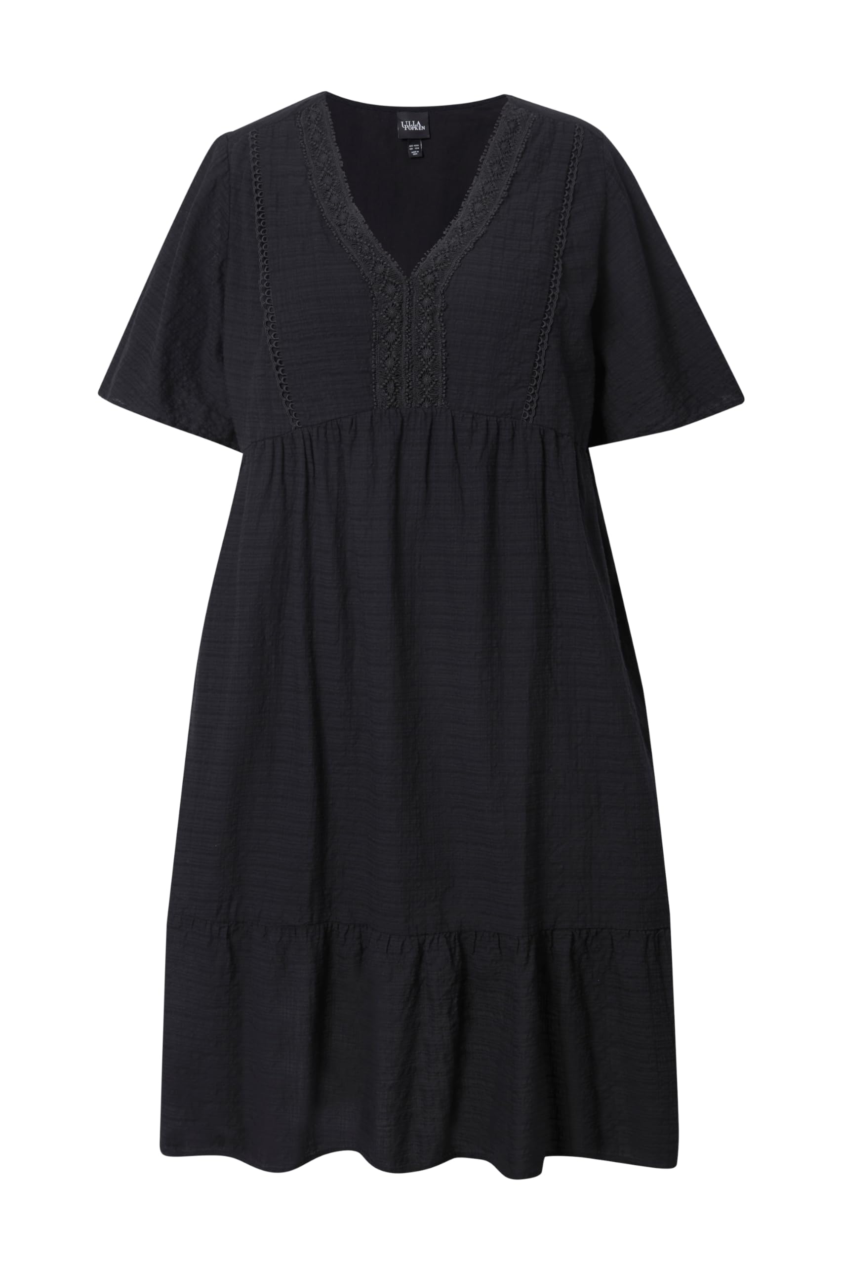 Ulla Popken Robe à Volants avec col en V pour Femme