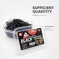 Vista 3 de Beauty Town Bandas de goma para el cabello, 1000 unidades/500 unidades, bandas elásticas suaves para trenzas, colas de caballo y moño