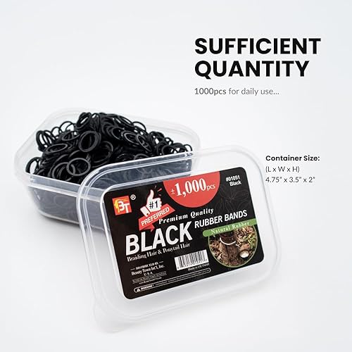 Miniatura 3 de Beauty Town Bandas de goma para el cabello, 1000 unidades/500 unidades, bandas elásticas suaves para trenzas, colas de caballo y moño