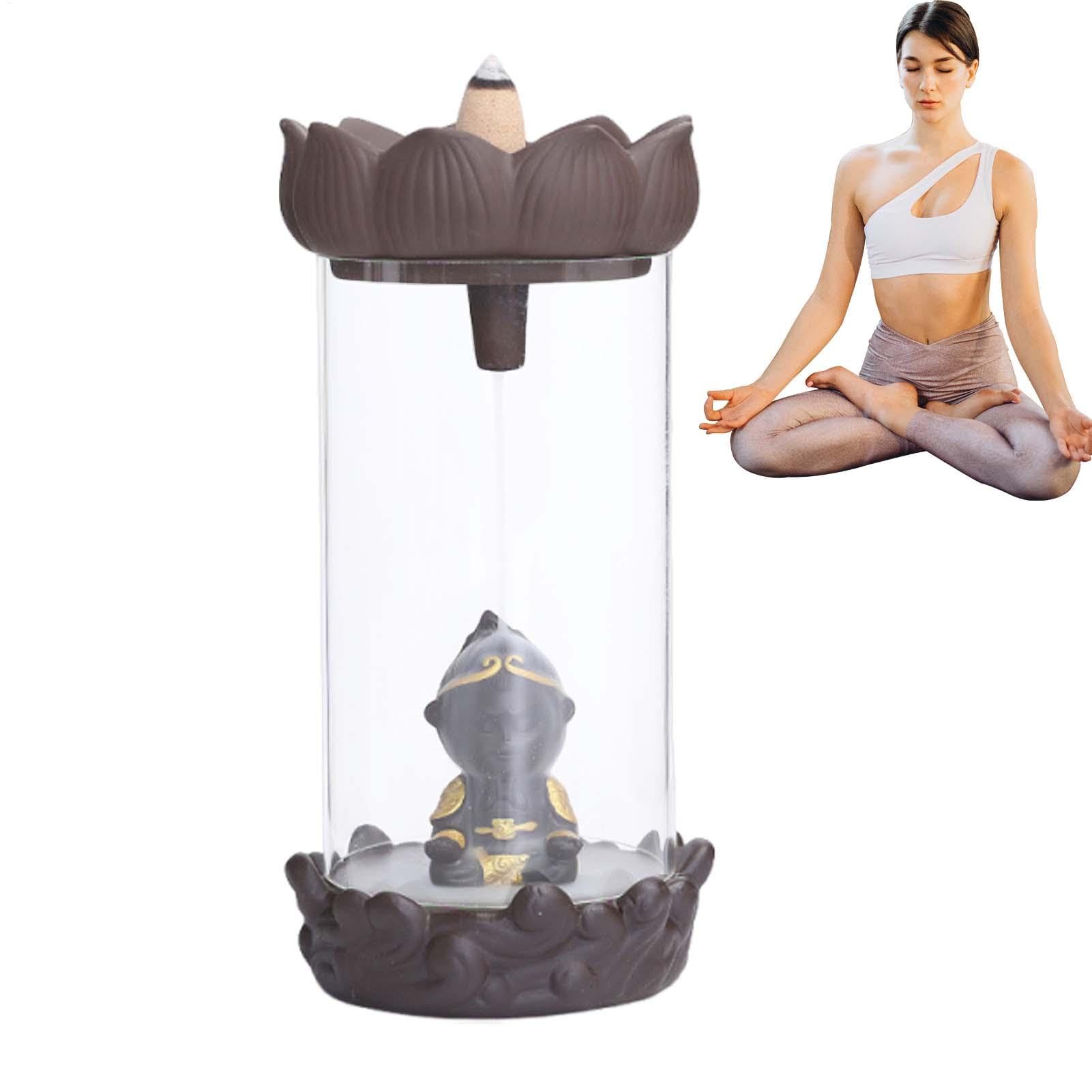 Porte-encens à refoulement en céramique avec effet cascade relaxant