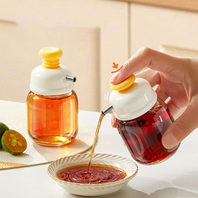 VIVITO Precision Oil Dispenser Bottle | 100ml Japanese Sauce Container | Press-to-Dispense Leak-Proof Olive Oil Pourer for Vinegar, Soy Sauce & Liquid | Modern Glass Dispenser (AnyColor, Pack of 1)-image-34