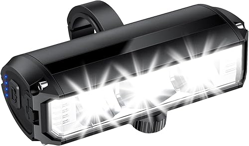 YBLNTEK Faro delantero para bicicleta de 2000 lm, recargable USB-C, luz LED súper brillante, IPX5 impermeable, 4 modos de luz, faro de bicicleta