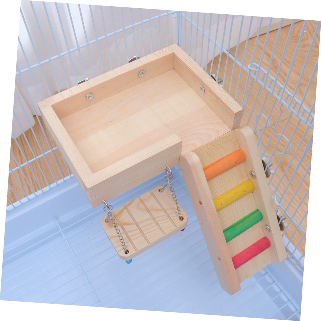 Beaupretty Jouet Échelle pour Animaux, Balançoire à Oiseaux, Matériau Sûr, Grand Format, Jeu D’Escalade pour Hamster et Perroquet, Accessoire Ludique pour Cage D’Oiseaux, Petits Animaux