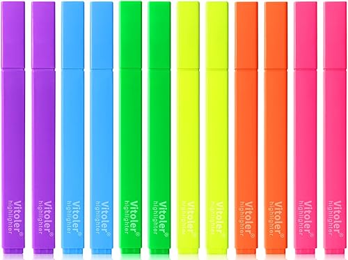 Miniatura 27 de Vitoler Paquete de 10 Resaltadores Estéticos con Punta Biselada Suave Resaltadores Pastel para Biblia Color Arcoíris Bonito Sin Traspaso Resaltador