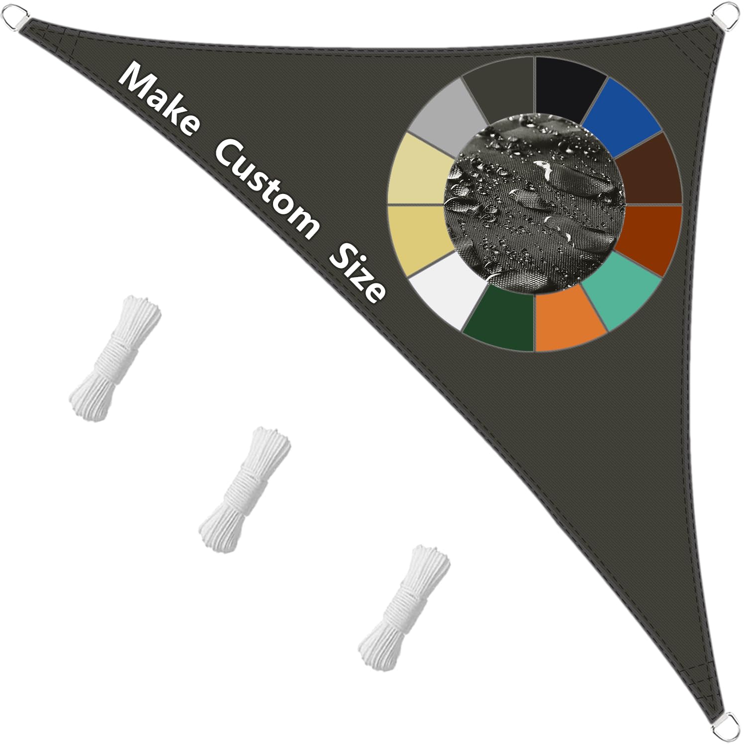 Sonnenschutz Sunsegel 4x4x5.7M, Windschutz Schattenspender, atmungsaktiv Sonnenschutz Windschutz, mit Befestigungsseile perfekt für den Außenbereich - Dunkelgrau