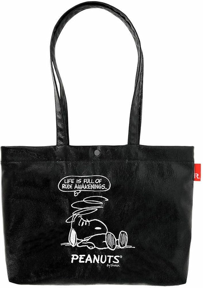 Amazon | [ルートート] スヌーピー 刺繍 ヨコ型 肩掛け トートバッグ