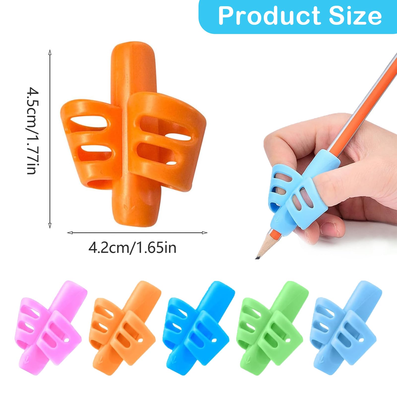 Pomoc w pisaniu dla dzieci, 10 sztuk, ergonomiczna pomoc w pisaniu, uchwyt na długopis, do nauki, dla dzieci w lewo lub w prawo