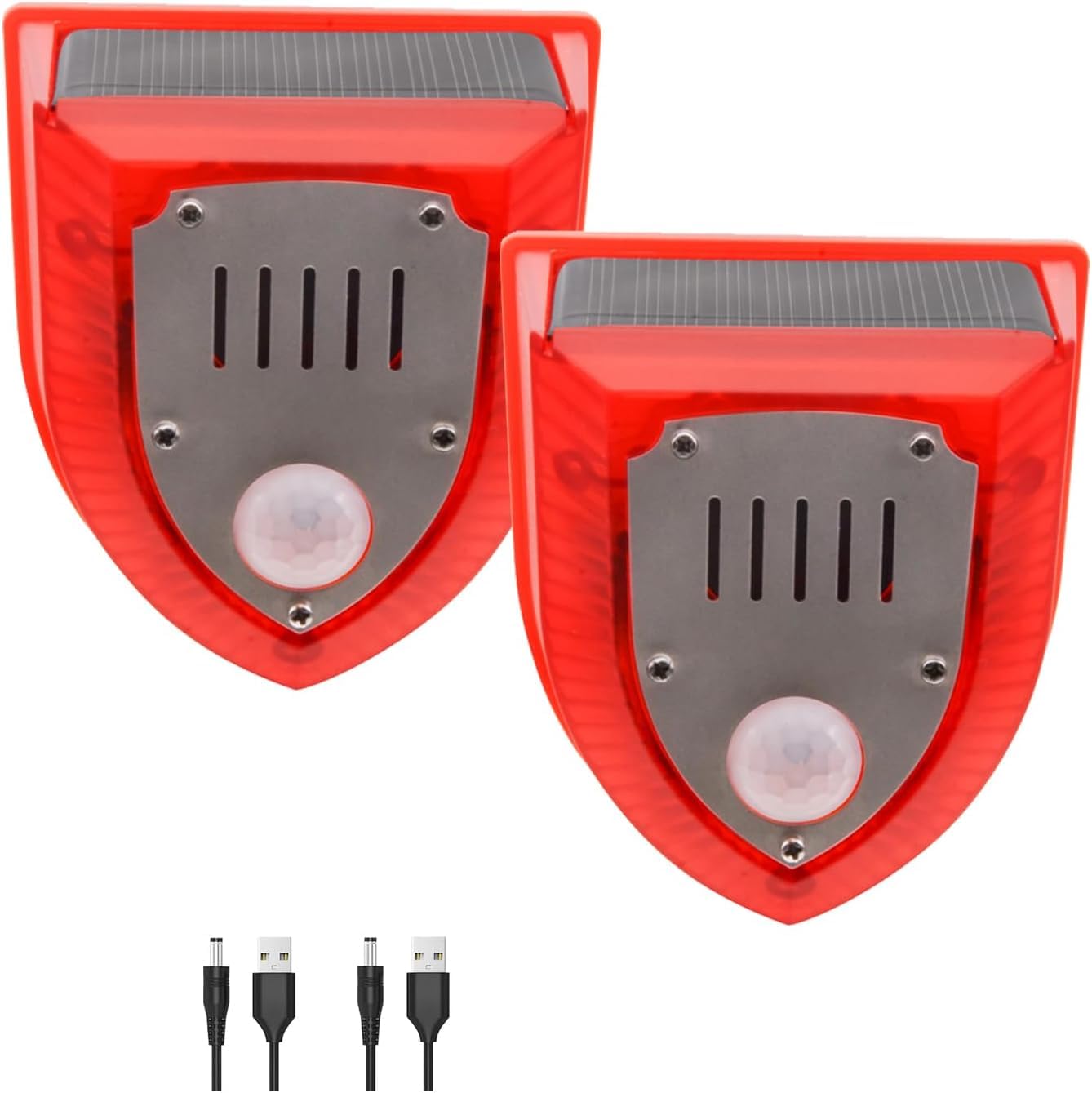 Solar alarma sensor de movimiento exterior-911M (rojo -2 paquetes)