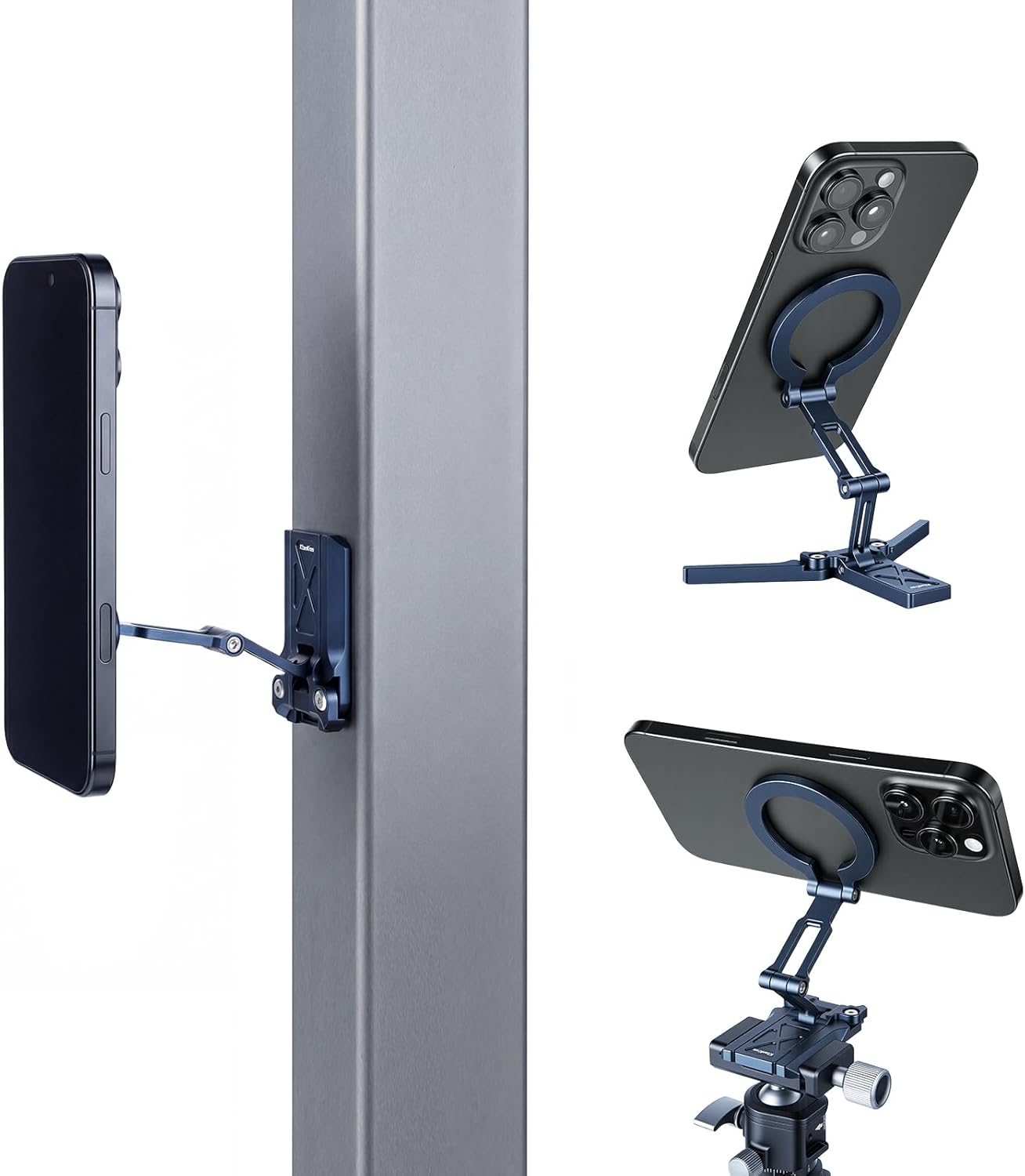 MS-2 Dual Sided Magnetic Phone Mount for iPhone 16 15 14 13 12 Pro Max - MagSafe Compatible Gym Phone Holder, Magnetic Cell Phone Stand for Metal Surface, Arca-Swiss Base