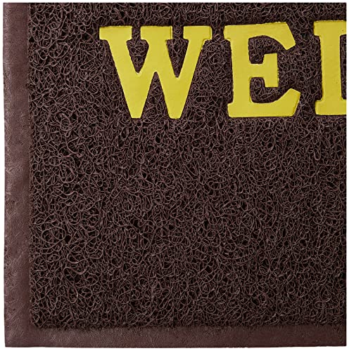 Kuber Industries Printed Welcome Door Mat|Strong PVC Material & Solid Print|Anti Skid & Water Proof|Size 58 X 38 (Brown), Large Rectangle 5 61bCiPBoYXL
