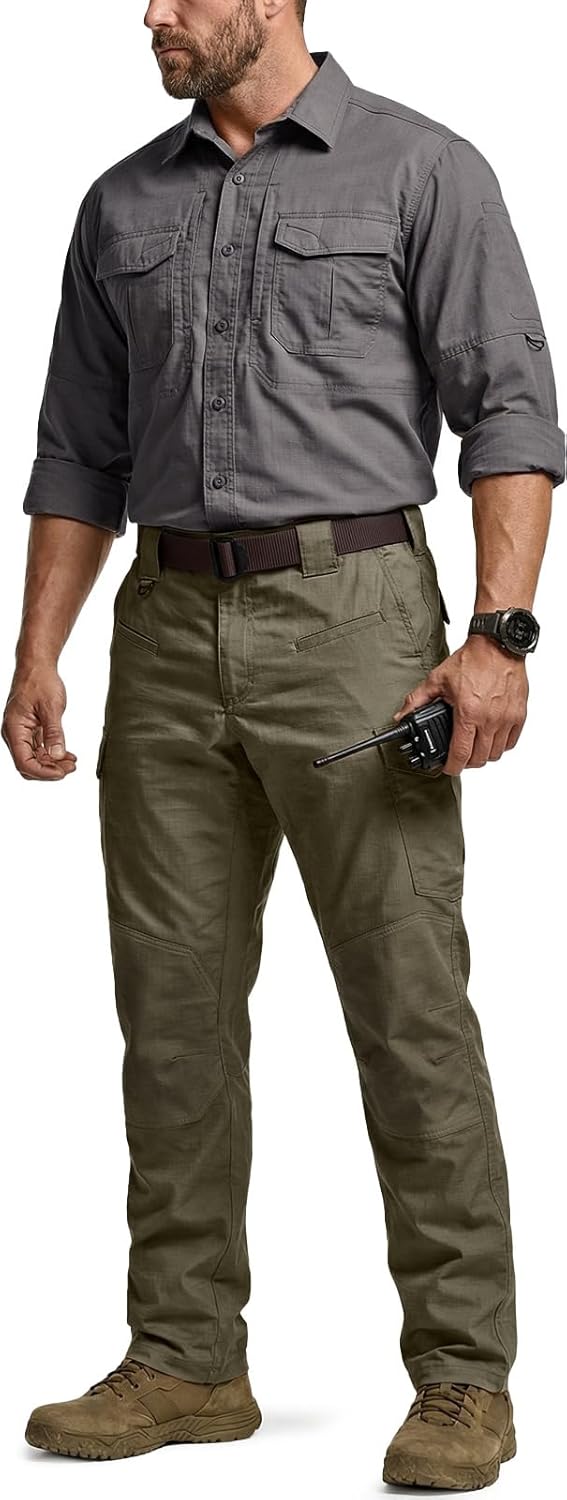 CQR Men's Flex Ripstop Tactical Pants, Water Resistant Stretch Cargo Pants, Lightweight EDC Hiking Work Pants - Image 4
