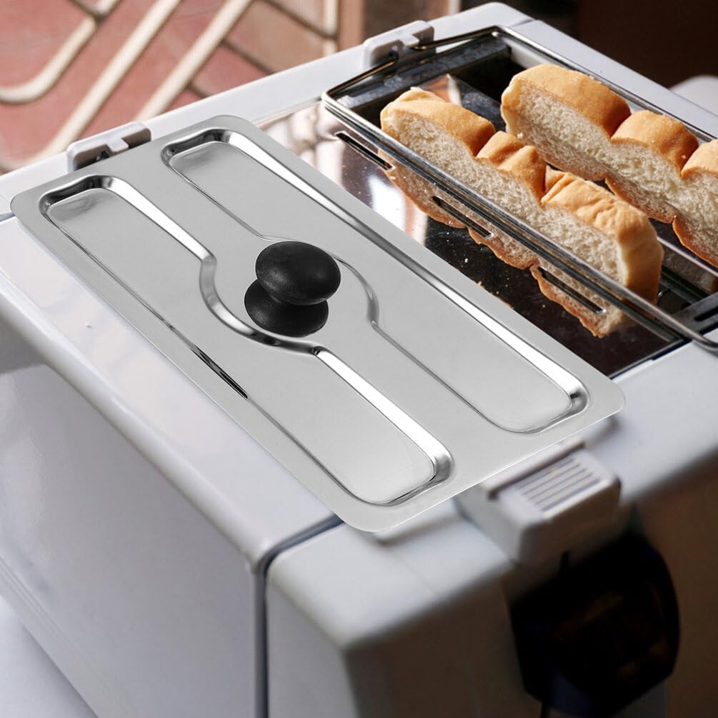 UPKOCH 2pcs Professional Toaster Upper Lid Stainless Steel Cover for Bread Maker Toaster Protector Practical Accessory for Kitchen Use