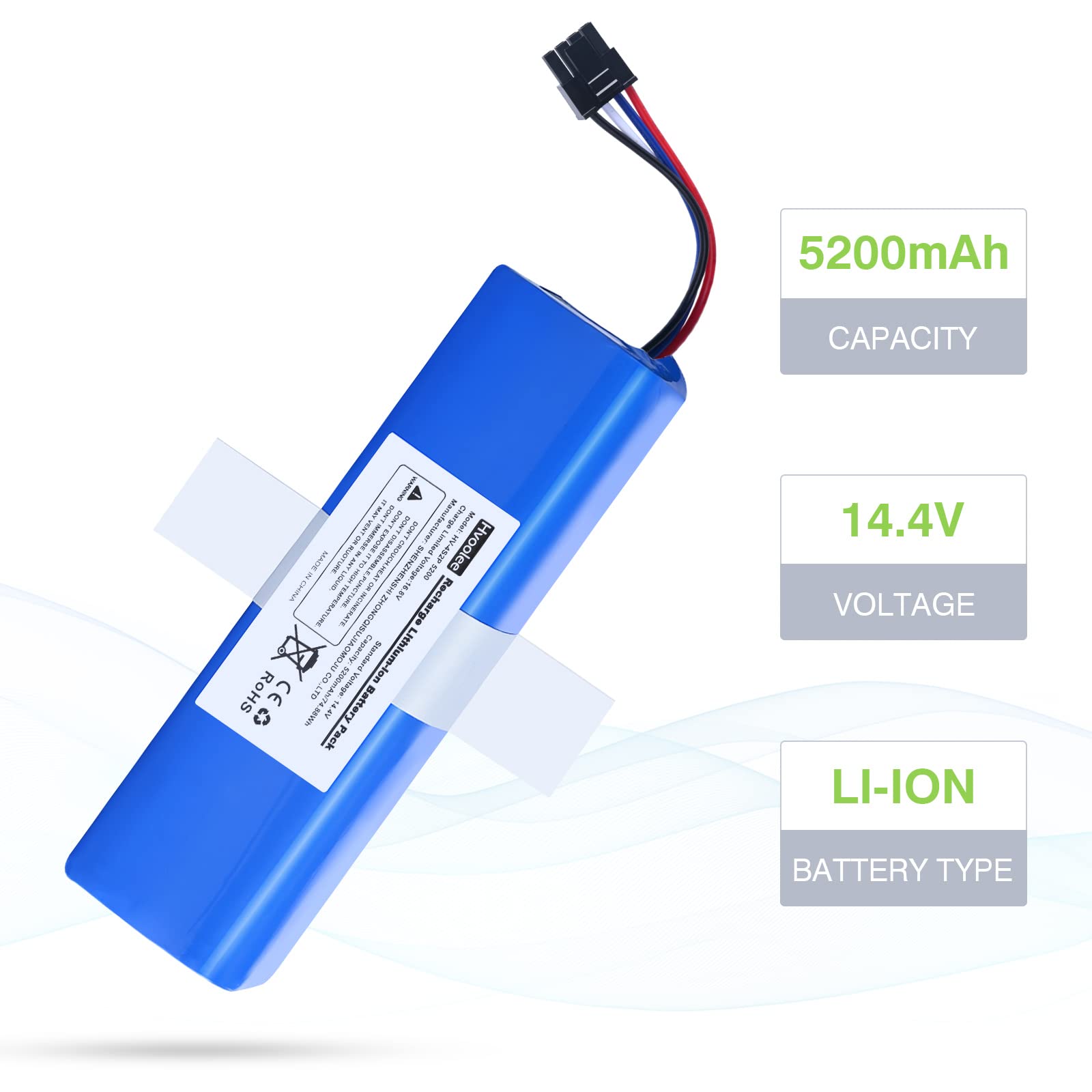 hvoolee Vervangende batterij voor Eufy Robovac L70 Hybrid nieuwe batterij 5200mAh 14.4V batterij T2190, T2190G21 /INR18650M26-4S2P stofzuiger Robotstofzuiger Batterij