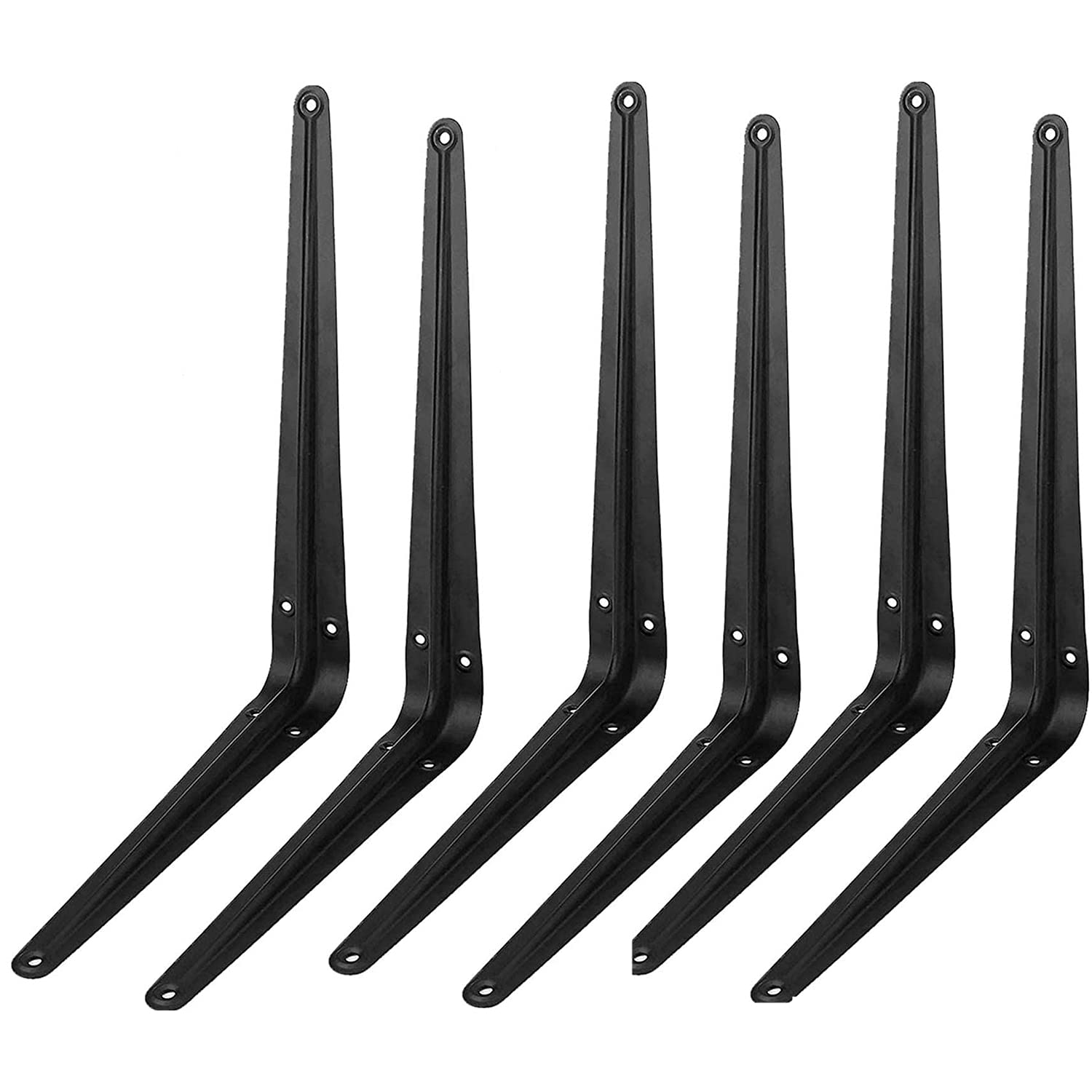 Ancllo Black 6 Pack 6 X 8Inch Shelf Brackets Heavy Duty Metal Wall Corner Angle Shelving Shelf Brackets For Wall Hanging Shelves Decorative Corner Brackets