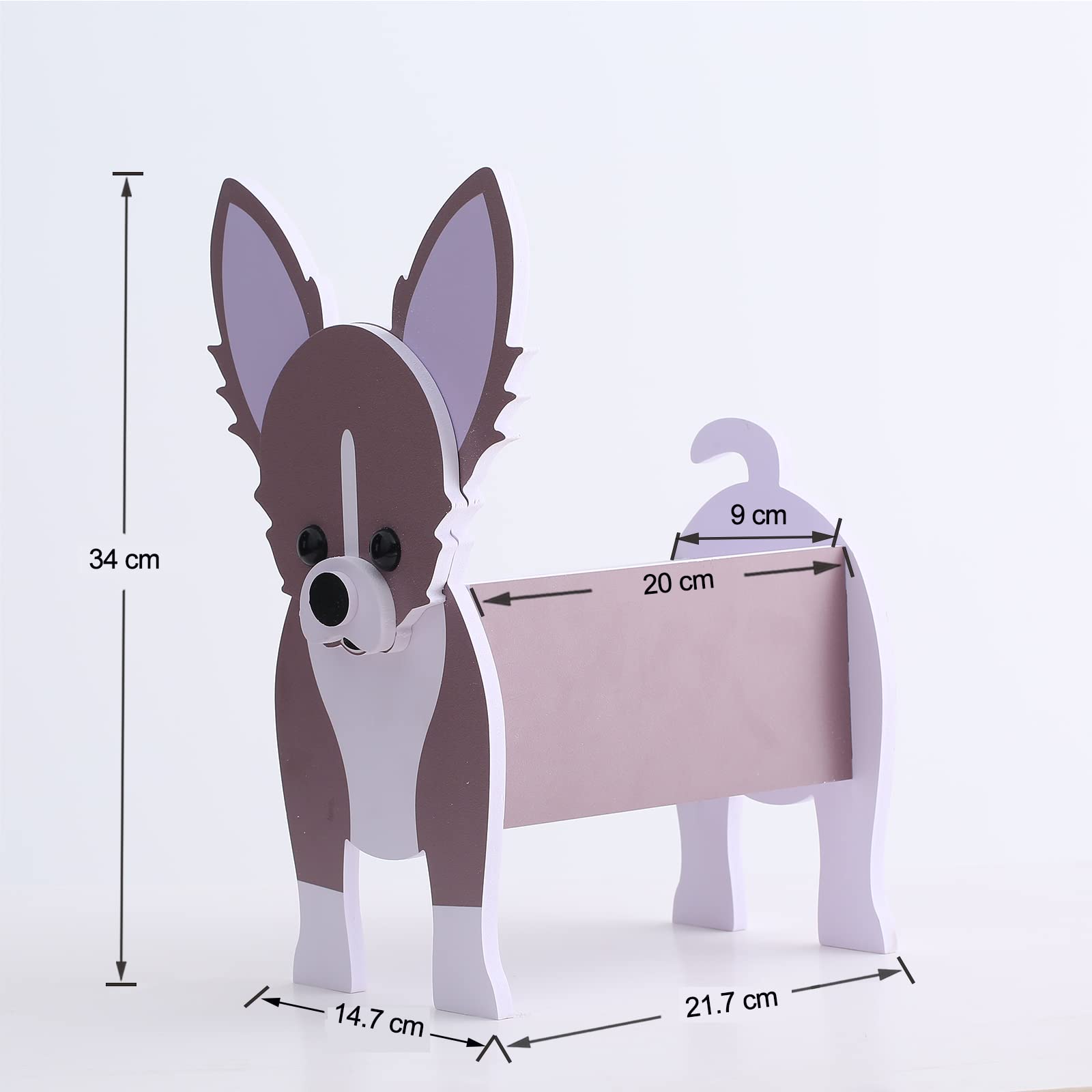 Gochoi Small Chihuahua Gifts Dog Planter,PVC Animal Plant Pots Outdoor Indoor Garden Planters for Succulent,Cute Rectangular Plant Flower Pots Decor S Chihuahua - Image 4