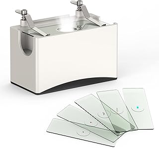 Universal Microscope Bottom Light,Transmitted LED Light Stage Holder, 5pcs Slides Included, Adjustable Bottom LED Lamp Illumination for Biological LCD Digital Microscope 2000x