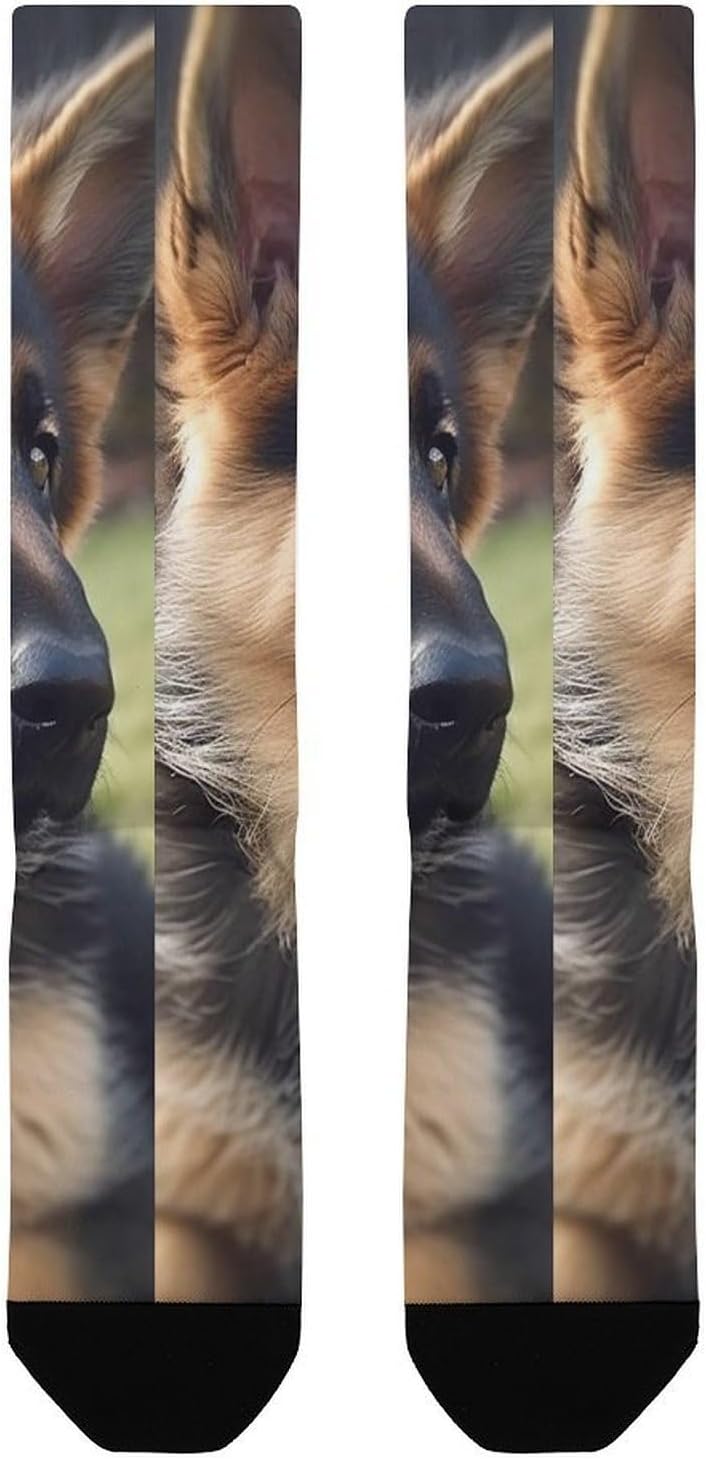 Knee High Socks German Shepherd Dog Long Tube Boot Seamless Toe