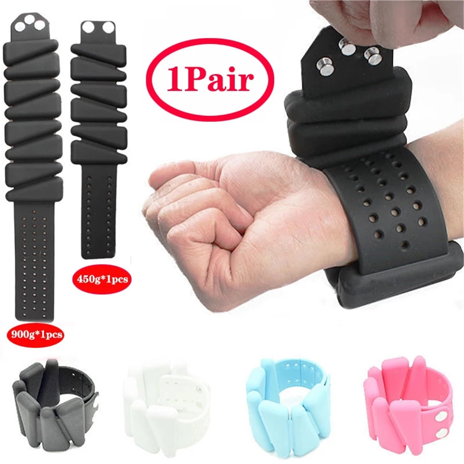 Gewichtsmanschetten 4lb Silikon-Gewichtslager-Armband, verstellbar, Stärkung, Training, Knöchelgürtel, Yoga, Schwimmen, Joggen, Fitnessstudio, Fitness-Armband, 2lb