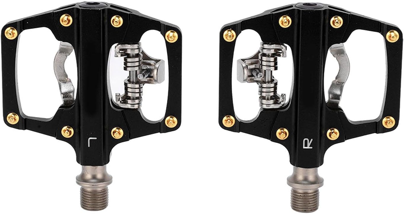 MEROCA Dual Sided Platform Multi Use Pedal for SPD Mountain Bike Bicycle Sealed Clipless Pedals with Cleats for Cycling